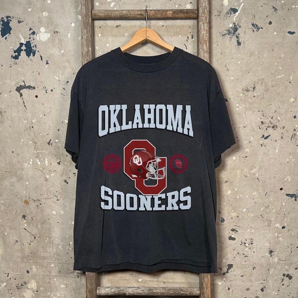90S Oklahoma University Ou Sooners Football T-Shirt,   90S Shirt
